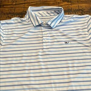 Vineyard Vines Blue and White Striped Polo Shirt